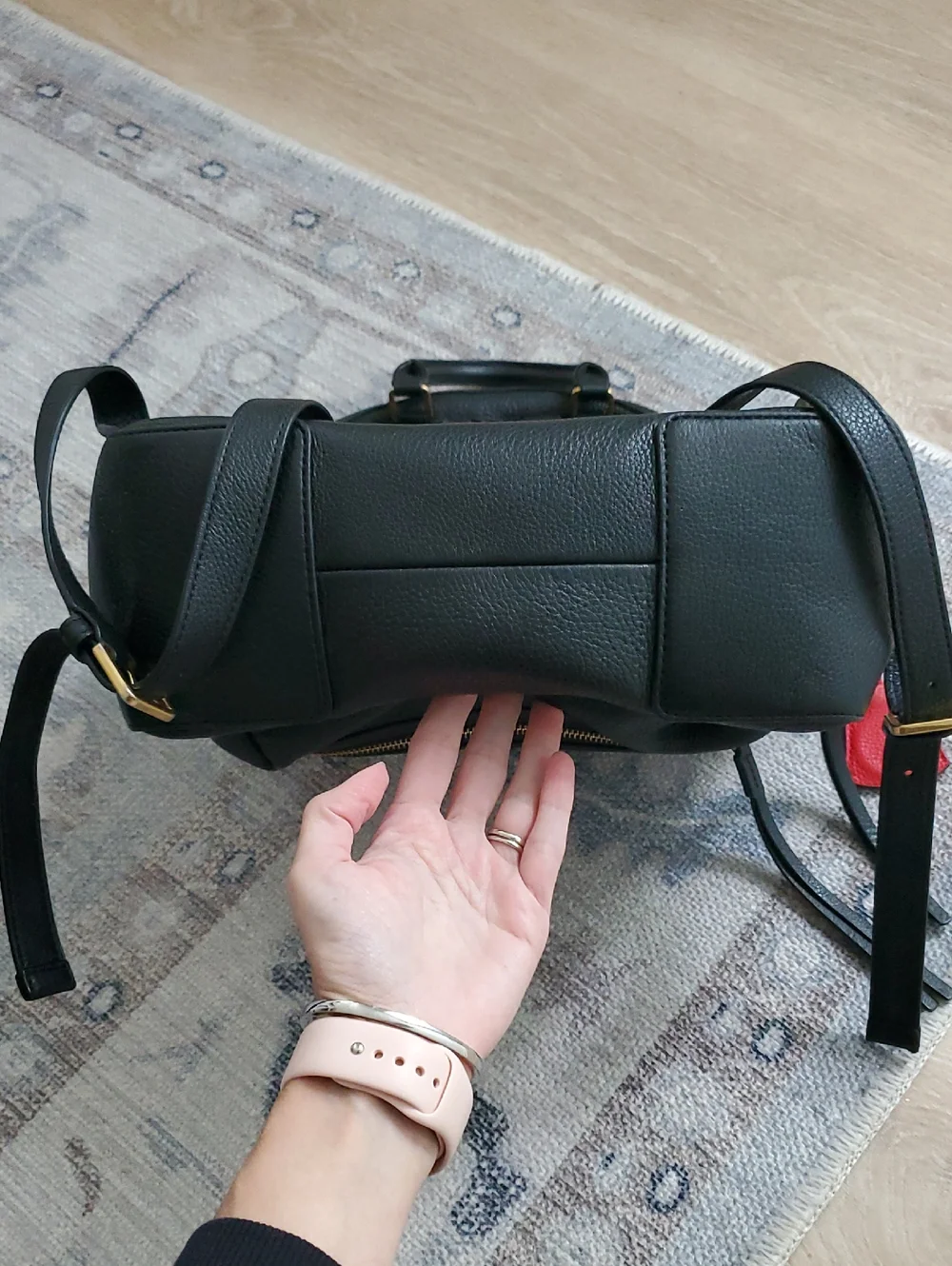 Tory Burch Black Pebbled Leather Backpack Bag Purse